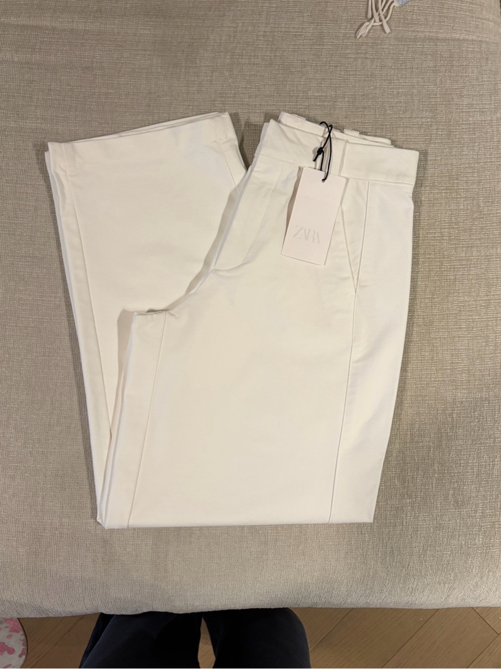 Zara Barrel Pants Ecru White Low Rise Mid Rise Trousers Women’s Sz XS NEW NWT - Picture 12 of 15